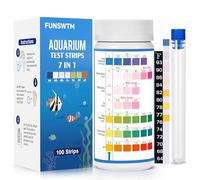 Tiras de prueba de acuario 7 en 1, kit de prueba de acuario, kit de prueba de agua de agua dulce salada para acuario, nitrito, nitrato, dureza, pH, cloro, carbonato, alcalinidad (100 tiras)