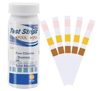 Tiras de Prueba de pH para Piscina, 50 Tiras Reactivas de Prueba Piscina y Spa 3 en 1, Papel de Prueba Química, Tiras Reactivas Piscina Cloro, Tiras de Prueba de Agua para Piscina, SPA, Bañera