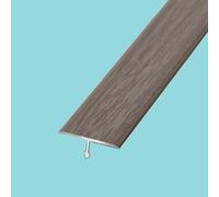 Tiras de suelo con moldura en T for bordes de puertas y suelos irregulares, 90 cm. Accesorio for suelos, tira de cobertura for unir huecos, lisa y ligera.(Gray Oak,2CM*90CM)