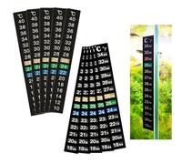 Tiras de Termómetro,10 PCS Termómetro Acuario Tiras de Termómetros Digital Autoadhesivo para Acuarios Peceras Tanques de Agua Termómetros para Acuario Digital y Adhesivo