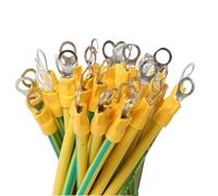 Tiras de tierra tejidas, accesorios accesorios cable de tierra 50 piezas amarillo-verde varios tamaños agujero 5-8 mm (8 mm, 30 cm 14 AWG 2,5 mm)