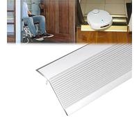 Tiras de transición al suelo de aluminio, listones de transición al suelo de aluminio, 2 mm de grosor, rampas de umbral en oro blanco y negro para umbrales de menos de 1,6 pulgadas (blanco, 140 x 10