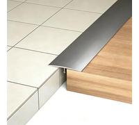 Tiras de transición de perfil en T de aluminio, fáciles de cortar a medida, perfil en T plano, ideal para transiciones de madera dura a azulejos de granito, invisibles cuando la puerta está cerrada