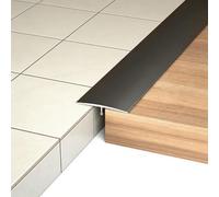 Tiras de transición de perfil en T de aluminio para suelos, fáciles de cortar a medida, perfil en T plano, ideal para transiciones de madera dura a baldosas de granito, invisibles cuando la puerta