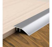 Tiras de transición de suelo de aluminio, listones para puertas de suelo laminado, alfombras y baldosas de vinilo, tabla de transición para diferencias de altura de suelo de 7 - 15 mm (plateado, 130