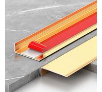 Tiras de Transición de Suelo en Forma de L, Moldura de Pared Autoadhesiva,L de Puerta/Dormitorio de Aleación de Aluminio, Longitud 90 cm/D/W1Cm(3/8")