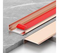 Tiras de Transición de Suelo en Forma de L, Moldura de Pared Autoadhesiva,L de Puerta/Dormitorio de Aleación de Aluminio, Longitud 90 cm/Pink/W1Cm(3/8")