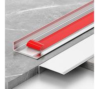 Tiras de Transición de Suelo en Forma de L, Moldura de Pared Autoadhesiva,L de Puerta/Dormitorio de Aleación de Aluminio, Longitud 90 cm/Sier/W1Cm(3/8")