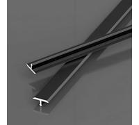 Tiras de Transición para Suelo en T de Aluminio | Moldura Divisora Umbral | Perfil para Transiciones Suaves Entre Suelos de Madera y Baldosas, L90cm 3PCS(Black,W1.2cm)