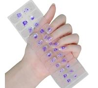 Tiras de uñas de Halloween semicuradas que brillan en la oscuridad, calcomanías artísticas para decoración de uñas, calcomanías semicuradas