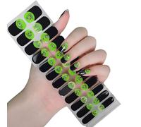 Tiras de uñas de Halloween semicuradas que brillan en la oscuridad, calcomanías de decoración artística, geles semicurados