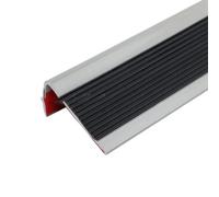 Tiras decorativas for escaleras de 400cm, bordes de nariz, transición sin banda de rodadura, autoadhesivos, protectores de bordes de escaleras de goma, peldaños de suelo(Black)