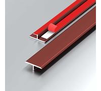 Tiras En T De Aluminio，Perfil De Transición Tira De Umbral De Suelos Autoadhesiva/impermeable Para Transiciones Entre Baldosas, Suelos, Moquetas, Plata(Marrón,2x135cm)