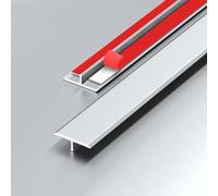 Tiras En T De Aluminio，Perfil De Transición Tira De Umbral De Suelos Autoadhesiva/impermeable Para Transiciones Entre Baldosas, Suelos, Moquetas, Plata(Plata,3.3x100cm)