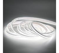 Tiras LED COB 10M 220V Blanco Frio 6000K con Enchufe sin Transformador | IP67 Waterproof Strip LED , Barra de Luz LED 220 Volts , 10 Metros Fita LED , 320 leds/m Stripe , 25CM Cortable