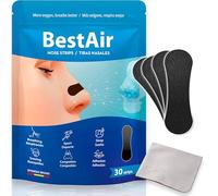 Tiras nasales antironquidos BESTAIR - Dilatador nasal y Nose Strips para dormir y deporte - Reduce ronquidos, alivia la congestión y mejora la respiración - Pack 30 tiras adhesivas extra fuertes