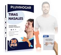 Tiras Nasales Antironquidos PLUVIHOGAR®| Unisex Extrafuerte 30 Pcs Adhesivo Dilatador Hipoalergénico para Deportistas. Ideal para Dormir, Aliviar Congestión y Respirar Mejor.