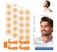 Tiras Nasales Magneticas, 30 Dilatador Nasal Magnetico, Tira Nasal Magnetica, Tiras Nasales Antironquidos para Dormir Deporte, Naranja