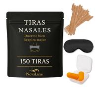Tiras Nasales. | Pack 150 Tira Nasal Antironquidos de Regalo Tapones para oidos y antifaz | Tiritas Nariz para Ronquidos | Tiras Boca para Dormir y Respirar | Dilatador Nasal | Nasal Strips
