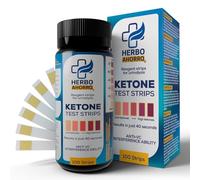 Tiras para medir Cetonas en orina - Cetosis, dieta Keto, medición de cetonas precisa, dieta cetogénica - 100 tiras reactivas para medir las cetonas - HerboAhorro