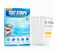 Tiras Piscina 5 en 1, pH, Cloro/Bromo, Alcalinidad, Ácido Cianúrico, Dureza | Para piscina y spa, control de 5 valores, colores fáciles de leer, ajuste preciso sin adivinar, agua equilibrada, 50 unidades