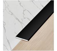 Tiras planas para suelo, perfiles en H de aluminio, umbrales de puerta para juntas de azulejos (negro, 5 cm de ancho x 2,7 m de largo) - &Flo Solut