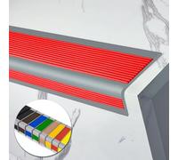 Tiras protectoras antideslizantes de goma ignífugas, autoadhesivas, para uso en interiores y exteriores, impermeables, color rojo, decoración de bordes de escaleras para centros comerciales.