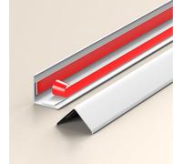 Tiras protectoras de aluminio, 100 cm, 3 piezas, protector de pared adhesivo, ángulo D ultra baguette para proteger la pared contra abolladuras y arañazos (Sle 1, 20 x 20 mm)