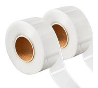 Tiras protectoras de etiquetas de código de barras, 2 rollos de cinta adhesiva transparente, protección impermeable para lomos de libros y etiquetas, 1200 etiquetas cada rollo