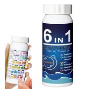Tiras Reactivas De 6 En 1 Para Piscinas Y - Probador De Portátil Para Fuentes Y Potable | Análisis Confiable Para Cloro, PH, Dureza, Nitrato, Nitrito, Alcalinidad, Adecuado Par