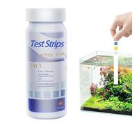 Tiras reactivas de pH para agua, tiras reactivas para piscinas y SPA,50 tiras de papel de prueba de calidad del agua con cloro residual | Papel de prueba ácido-base de alcalinidad total de PH para la