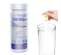 Tiras reactivas de pH para agua, tiras reactivas para piscinas y SPA,50 tiras de papel de prueba de calidad del agua con cloro residual | Papel de prueba de agua ácido-base de cloro residual para agua