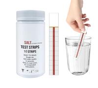 Tiras reactivas de sal para piscina, 10 tiras reactivas para piscina de sal, probador de salinidad, kit de prueba de agua para piscina, tiras de papel de detección de agua salada para jacu-zzi piscina