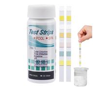Tiras Reactivas para Agua de Piscina - Kit De Análisis Rápido De 100 Unidades - Papel Multifuncional Para Agua Dulce Y Salada De Spas Y Estanques