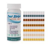 Tiras Reactivas para Agua de Piscina y Spa 6 en 1, Pruebas de PH, Alcalinidad Total, Dureza Total y Cianúrico con Tiras de Prueba en Spas de Piscina, Fácil de Usar