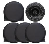 Tire Cover, Wheel Protector Set, Oxford Cloth 4X Car Covers, Sun Protection Shield, Elastic Fixing Straps, Weather-Resistant Design, for Truck, RV, Caravan, Outdoor, Garage Use, 73x73x23cm