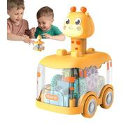 Tire de vehículos hacia atrás, Tirar hacia atrás del coche,Tire de vehículos de carreras hacia atrás | Camiones transparentes de juguete push-and-go con diseño de animales de dibujos animados