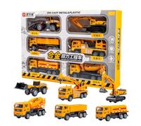 Tire hacia atrás los juguetes del coche, juguetes del camión de construcción | Modelo de excavadora de ingeniería - 6X Toys Heavy Duty, de grúa extraíbles de aleación para excavadora para eda