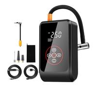 Tire Inflator, Air Compressor, Smart Display Auto Shutoff Fast Charging Cordless Power Bank Type-C Input Compact Lightweight USB Support, Electric Air Pump for Car Bike, 5.71x3.35x1.97Inches, Black