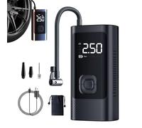 Tire Inflator Portable Air Compressor - 3-150PSI Cordless Air Pump | Rechargeable Digital LCD with LED Light Compact for Motorcycle Auto Bike Ball Travel