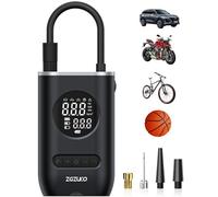 Tire Inflator Portable Air Compressor - ZGZUXO 150PSI Cordless Air Pump for Car Tires with Pressure Gauge LED Light, Electric Bike Tire Pump for Car Motorcycle Bicycle Ball, Auto Shut-Off
