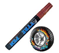 Tire Paint Marker - Waterproof Wheel Lettering Pen, Weatherproof Erasable Drawing Tool, Single Head Tip + Quick Dry Water-Based Ink, Permanent Acrylic Polymer Fluid - For Vehicle Bikes & Bicycles