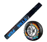Tire Paint Marker - Waterproof Wheel Lettering Pen, Weatherproof Erasable Drawing Tool, Single Head Tip + Quick Dry Water-Based Ink, Permanent Acrylic Polymer Fluid - For Vehicle Bikes & Bicycles