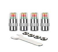 Tire Pressure Monitor Caps - Smart 3 Color Valve Stem Gauge Set, Easy Read Alert Indicators, Real Time Pressure Status | Auto SUV Truck Wheel Safety Monitoring System For Driving Use