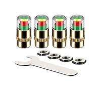 Tire Pressure Monitor Caps - Smart 3 Color Valve Stem Gauge Set, Easy Read Alert Indicators, Real Time Pressure Status | Auto SUV Truck Wheel Safety Monitoring System For Driving Use