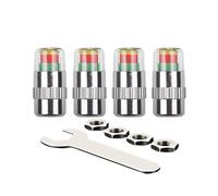 Tire Pressure Monitoring Caps - 3 Color Smart Indicator Valve Stem Covers for Instant Tire Pressure Alert, Easy Visual Check with Auto Monitoring Function, Valve Caps for Car, Truck, Wheel Safety