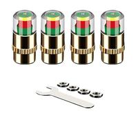 Tire Pressure Monitoring Valve - 4/8pcs Car Tire Pressure Monitor Valve Stem Caps, 3 Color 2.4Bar 36 PSI Tires Caps with Manometer, Fit for Most Cars (Gold*4)