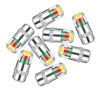 Tire Pressure Monitoring Valve, Car Tire Pressure Monitor Valve Stem Caps, 2.4 Bar 36 PSI Visual Indicator 3 Color Alert Fit for Most Cars Trucks SUVs Motorcycles (Silver,8pcs)