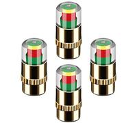 Tire Pressure Valve Caps - 4 piezas 2,4 bar 36 psi, Easy To Read Sensor Indicator, Stem Monitoring, Neumatic Safety Alert Function, Automotive Category, Steel Metal Piece For Car SUV Vehicle Travel