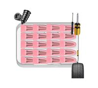 Tire Repair Rubber Nails Kit with 2 Sizes, Fast Self-Service Tire Repair Tools, Screw in Tire Repair Plugs with Box and 2 Sizes Screwdriver, Tire Screw Plug Repair (20pcs S)